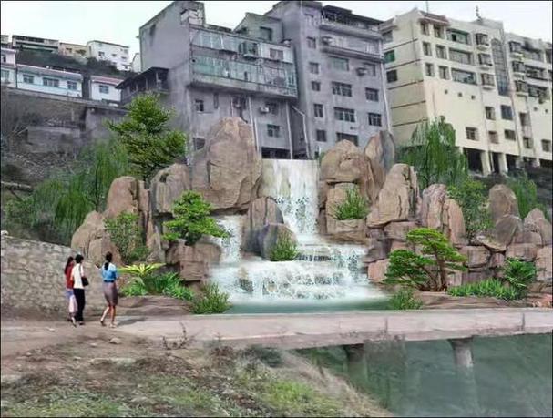 案头观山，纸上听泉 假山效果图与真实假山之别
