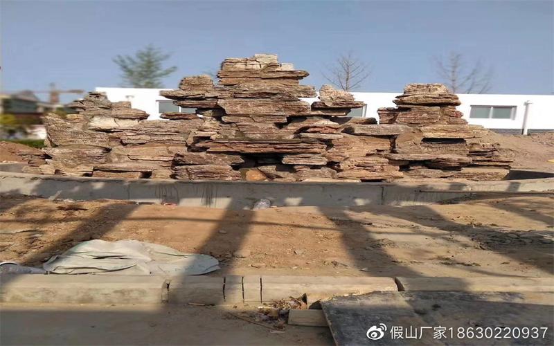匠心塑景 河北廊坊小区千层石假山制作与水泥塑型艺术